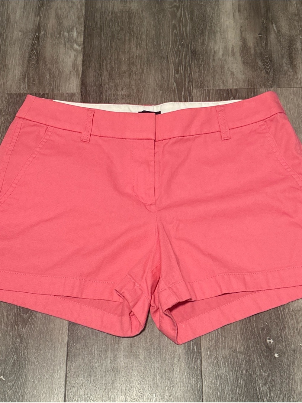 J CREW Shorts Women's Size 6 Pink Coral Pockets 100% Cotton 3.5” inseam